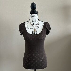 WORTH New York | Vintage Patterned Scoop Neck Top